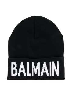 Balmain Kids logo-knit beanie