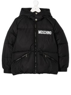 Moschino Kids пуховик с логотипом