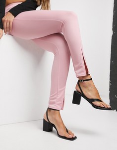 Розовые узкие брюки с разрезами Fashionkilla-Розовый цвет