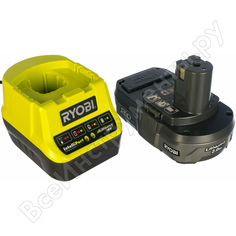 Набор ryobi one+ rc18120-120 5133003368 аккумулятор (18 в; 2.0 а*ч; li-ion) и зарядное устройство rc18120