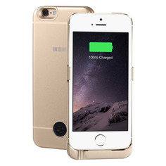 Внешний мод батарея Interstep для iPhone 5/5S/SE 2200mAh Lightning золотистый (45545)
