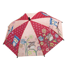 Зонт детский механический BONDIBON розовый/ красный с совятами ВВ4432