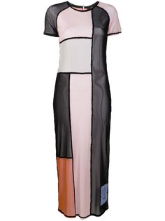 MCQ полупрозрачное платье в стиле колор-блок