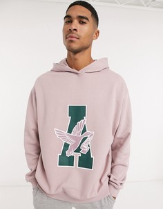 Худи в стиле oversized с логотипом ASOS Actual-Розовый