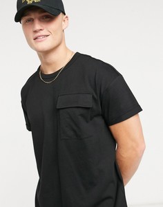 Черная футболка с карманом Tom Tailor-Черный