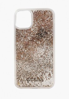 Чехол для iPhone Guess 11, Liquid Glitter Hard Hearts Gold