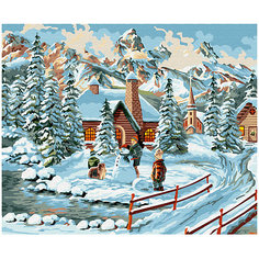 Картины по номерам Цветной "Зимний городок"