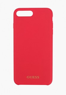 Чехол для телефона Guess 7 Plus / 8 Plus, Silicone collection Gold logo Hard Red