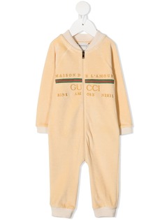 Gucci Kids боди с вышитым логотипом