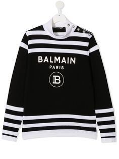 Balmain Kids джемпер в полоску с логотипом