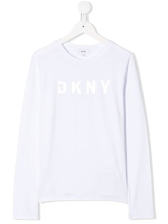 Dkny Kids футболка с длинными рукавами и логотипом