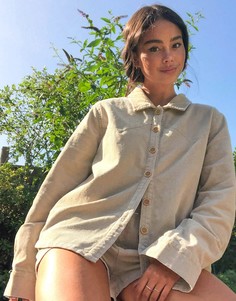 Кремовая вельветовая oversized-рубашка от комплекта Emory Park​​​​​​​-Neutral
