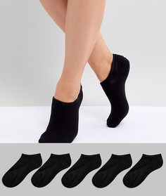 Набор из 5 пар черных спортивных носков Monki-Черный цвет