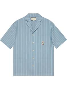 Gucci рубашка с короткими рукавами и вышитым логотипом