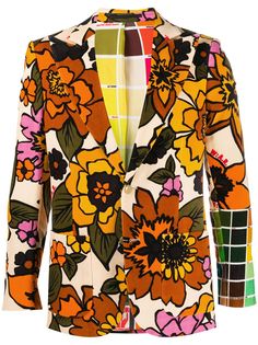 Walter Van Beirendonck однобортный пиджак с цветочным принтом