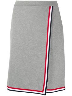 Thom Browne юбка А-силуэта с запахом и полосками RWB