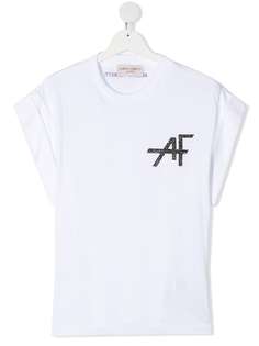 Alberta Ferretti Kids футболка с блестящим логотипом