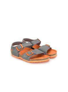 Birkenstock двухцветные сандалии с пряжками