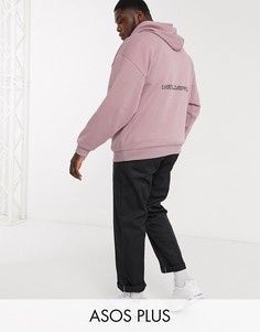 Oversized-худи с принтом ASOS Unrvlld Supply Plus-Фиолетовый