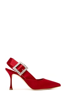 Красные сатиновые туфли Ninutra 90 Manolo Blahnik