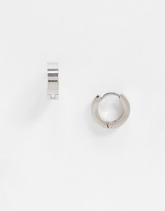 Серебристые серьги-кольца из нержавеющей стали River Island-Серебряный