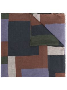 Altea шарф тонкой вязки с геометричным принтом