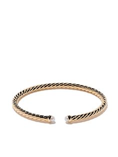 David Yurman браслет-кафф Cable Spira из желтого золота с жемчугом