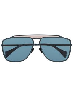 Yohji Yamamoto солнцезащитные очки-авиаторы в квадратной оправе