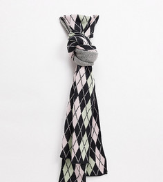 Большой трикотажный шарф из жаккардовой ткани с ромбовидным орнаментом от комплекта COLLUSION Unisex-Мульти