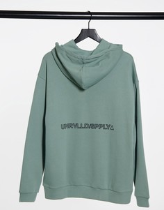 Зеленое oversized худи с логотипом сзади ASOS Unrvlld Supply-Зеленый