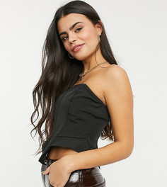 Черный корсет с ассиметричным краем Missguided Petite