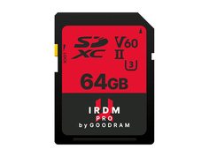 Карта памяти 64Gb - GoodRAM IRDM Pro Secure Digital XC V60 UHS-II U3 IRP-S6B0-0640R12