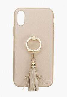 Чехол для iPhone Guess X / XS, Saffiano PU + Ring Beige