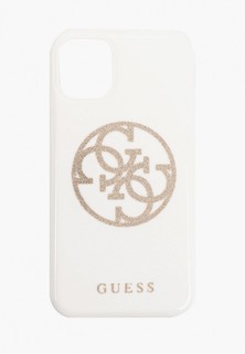 Чехол для iPhone Guess 11, 4G Circle Logo TPU White/Gold