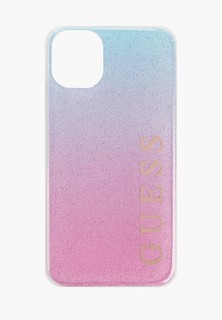 Чехол для iPhone Guess 11, Glitter Logo PC/TPU Gradient Pink/Blue