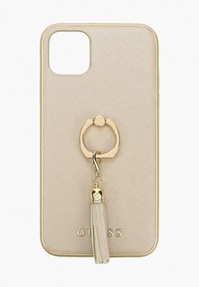 Чехол для iPhone Guess 11 Pro Max, Saffiano PU + Ring Beige