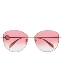 Alexander McQueen Eyewear солнцезащитные очки в круглой оправе