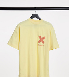 Коричневая футболка с логотипом COLLUSION Unisex-Коричневый
