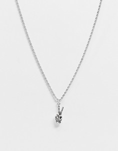 Посеребренное ожерелье с подвеской с символом мира WFTW-Серебристый