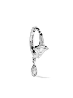 DE JAEGHER серьги-кольца Lily Flower из белого золота с бриллиантами