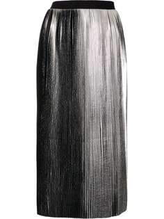 agnès b. плиссированная юбка с эффектом металлик