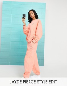 Коралловые oversized-джоггеры с вышитым логотипом от комплекта ASOS Weekend Collective-Многоцветный