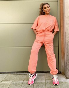 Коралловая oversized-футболка от комплекта с вышитым однотонным логотипом ASOS Weekend Collective-Многоцветный