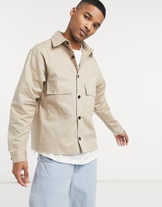 Светло-коричневая куртка с карманами в рабочем стиле Vintage Supply-Коричневый цвет