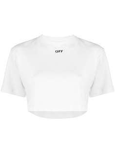 Off-White укороченная футболка с короткими рукавами