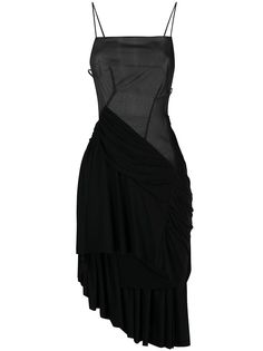 Nensi Dojaka полупрозрачное платье мини асимметричного кроя