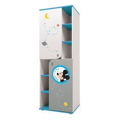Шкаф-пенал Polini kids Disney baby "Микки Маус", белый-серый 190х65,2х52 P.I