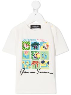 Versace Kids футболка с надписью GV Signature