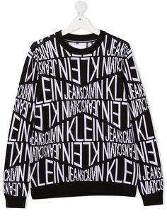 Calvin Klein Kids свитер с жаккардовым логотипом
