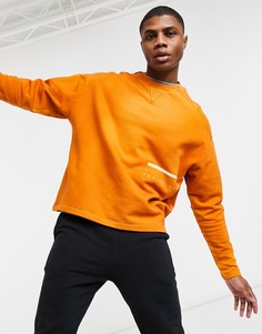 Свитшот в стиле oversized с эффектом потертости и принтом ASOS Unrvlld Supply-Коричневый цвет